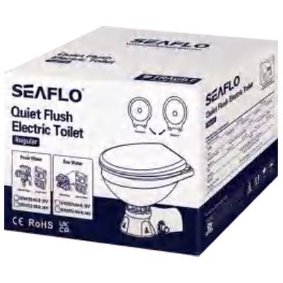 QuietFlush Pro Marine Electric Toilet – Macerator Pump Included