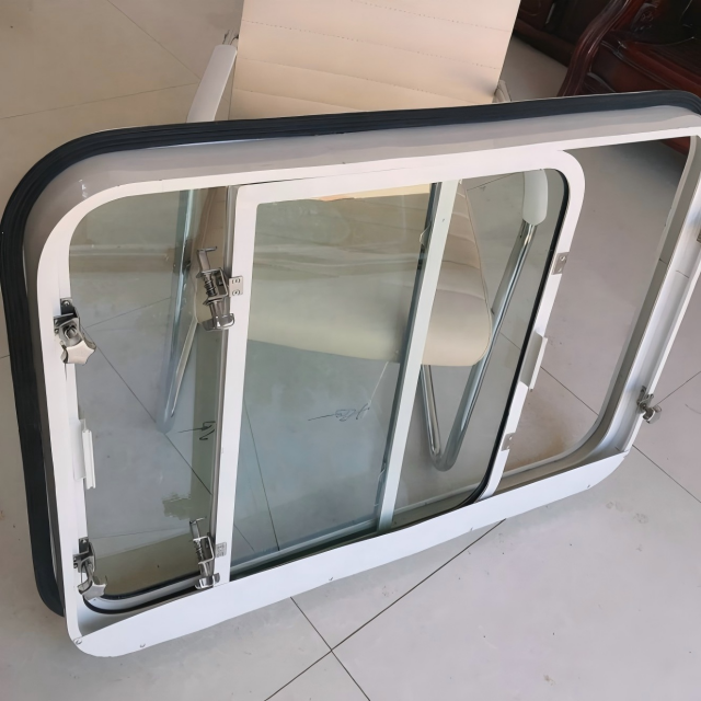 Marine Grade Aluminum Double-Leaf Sliding Window for Ships